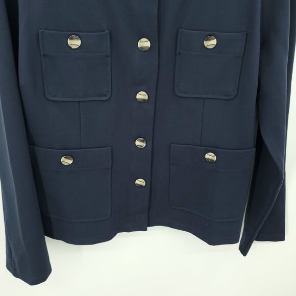 Betabrand Collarless Ponte Button Front Blazer/Jacket XL Navy Blue - Picture 8 of 16